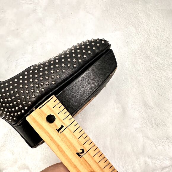 Saint Laurent YSL Studded Janis Black Leather Pumps Heels SZ 37.5 Italy - Picture 13 of 13
